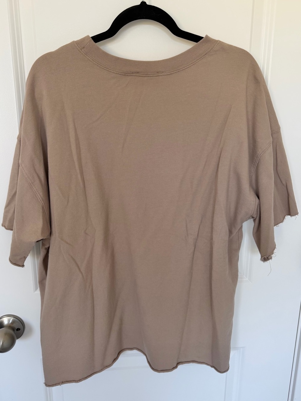 Zenana Outfitters Oversized Short Sleeve Crewneck T‑Shirt in Taupe - Picture 3 of 8